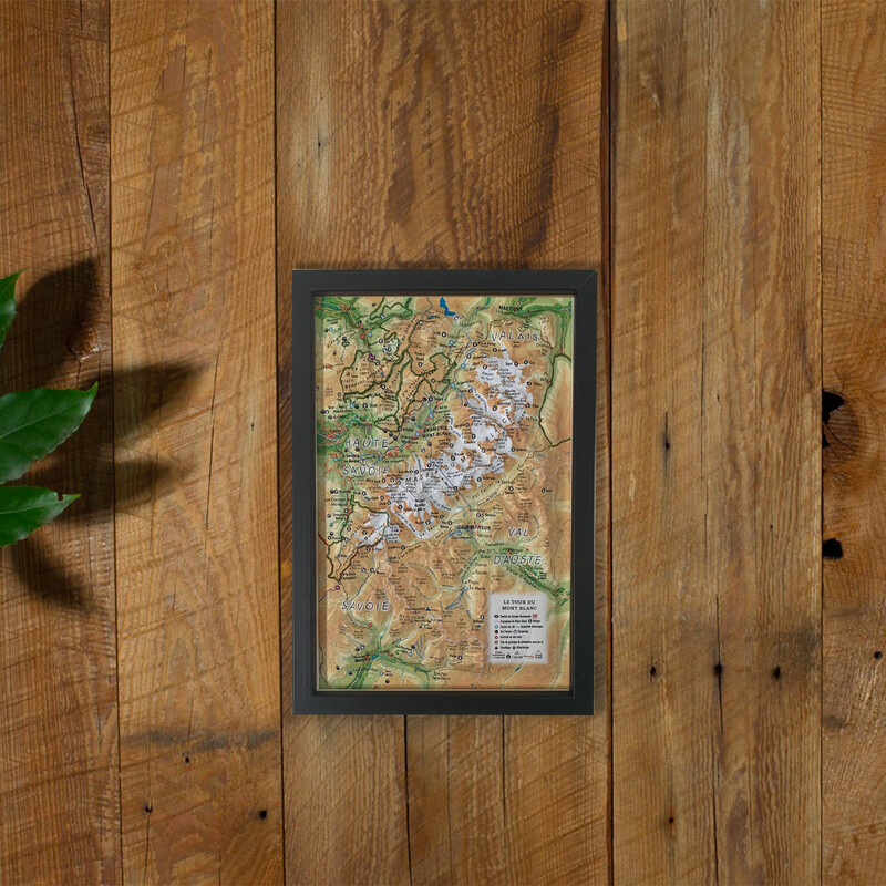 3Dmap Harta regionala Le tour du Mont Blanc (19,5 cm x 29,5 cm)
