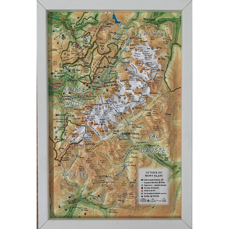 3Dmap Harta regionala Le tour du Mont Blanc (19,5 cm x 29,5 cm)