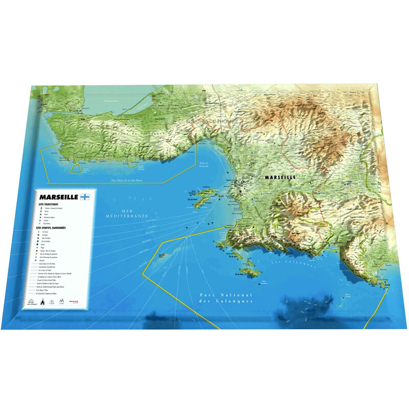 3Dmap Harta regionala Marsilia (61 cm x 41 cm)