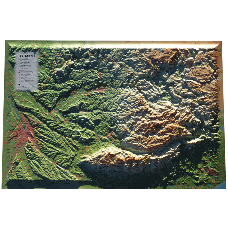 3Dmap Harta regionala Le Tarn (61 cm x 41 cm)