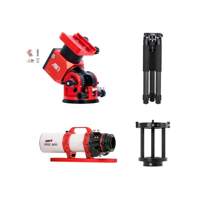 ZWO Telescop Cvintuplet FF65 AP 65/416 cu AM3 și Trepied Carbon