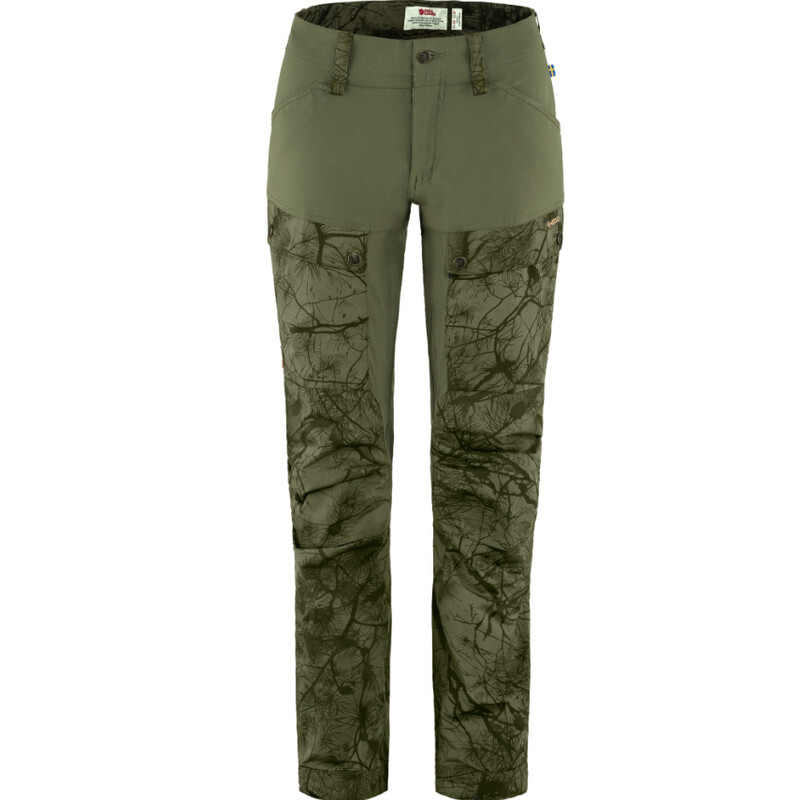 Fjällräven Pantaloni Keb W Reg, 626-625 Green Camo-Laurel Green, 42