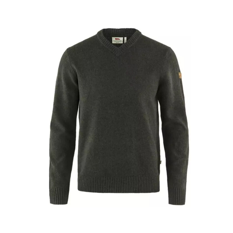 Fjällräven Övik V-neck Sweater M, 633 Dark Olive, mărime XXL