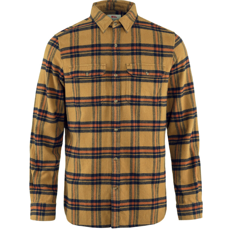 Fjällräven Cămașă Övik Heavy Flanel M, 232-215 Buckwheat Brown-Autumn Leaf, M