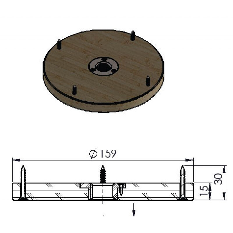 Berlebach Placă de bază pentru caseta foto 159mm M10