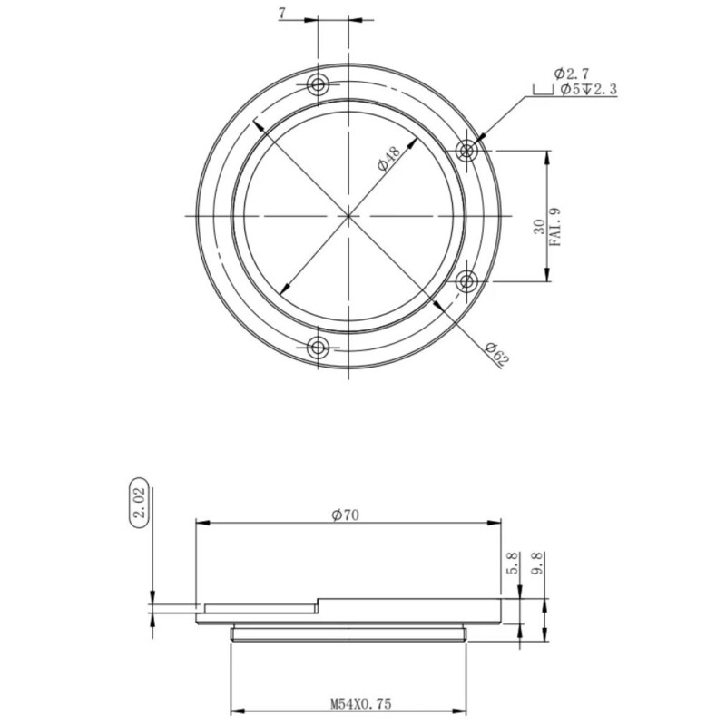 ZWO Adapter Adaptoare M54 pentru sertarul cu filtru