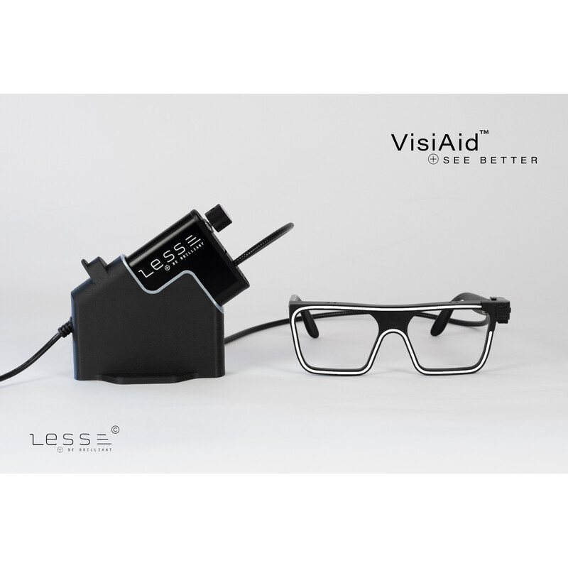 LESS Lupa VisiAid, ochelari de iluminat, set complet, masă