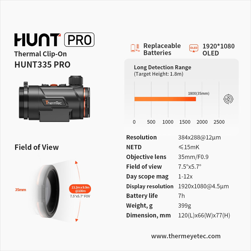 ThermTec camera de termoviziune Hunt 335 PRO