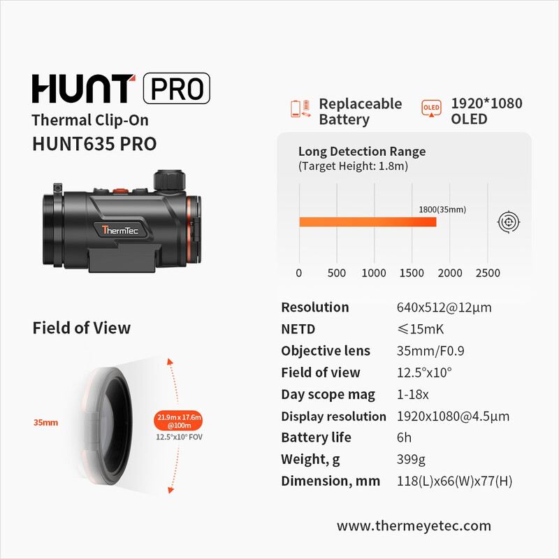 ThermTec camera de termoviziune Hunt 635 PRO