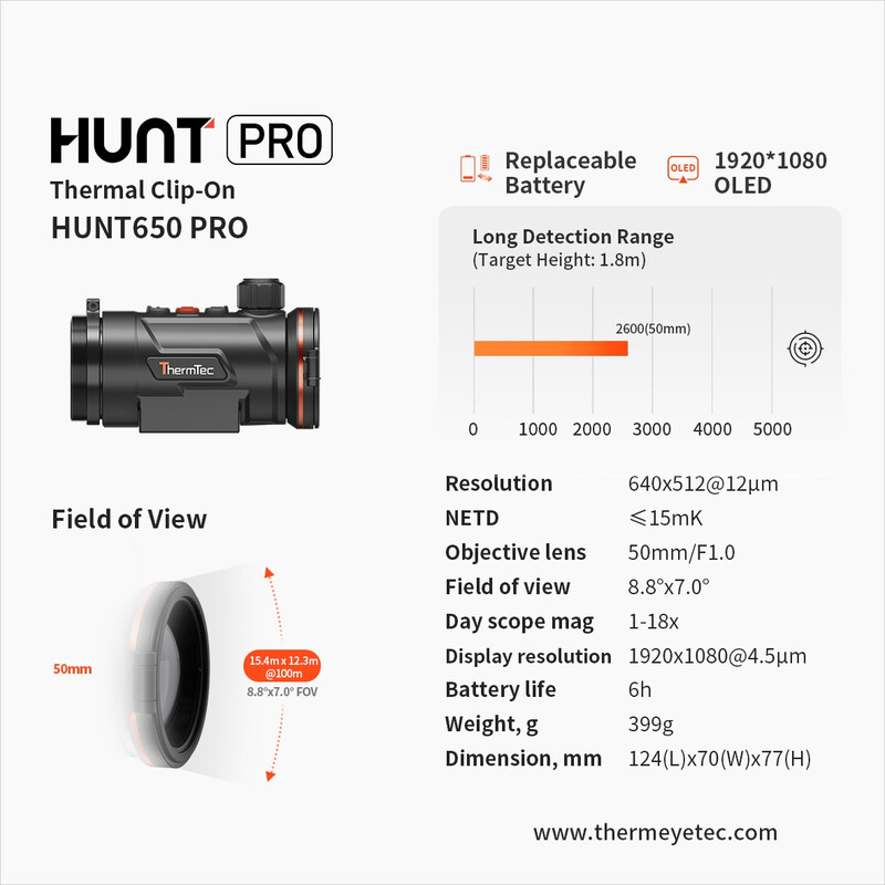 ThermTec camera de termoviziune Hunt 650 PRO