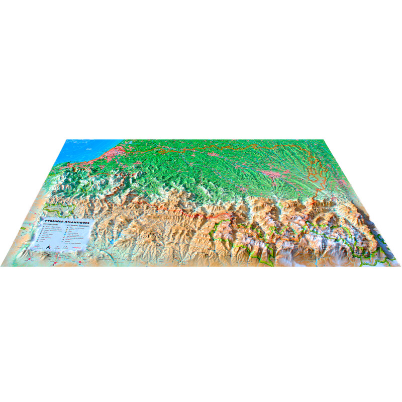 3Dmap Harta regionala Pyrénées-Atlantiques (61cm x 41cm)