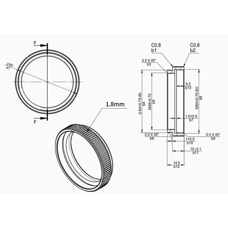 ZWO tub extensie 10 mm M54