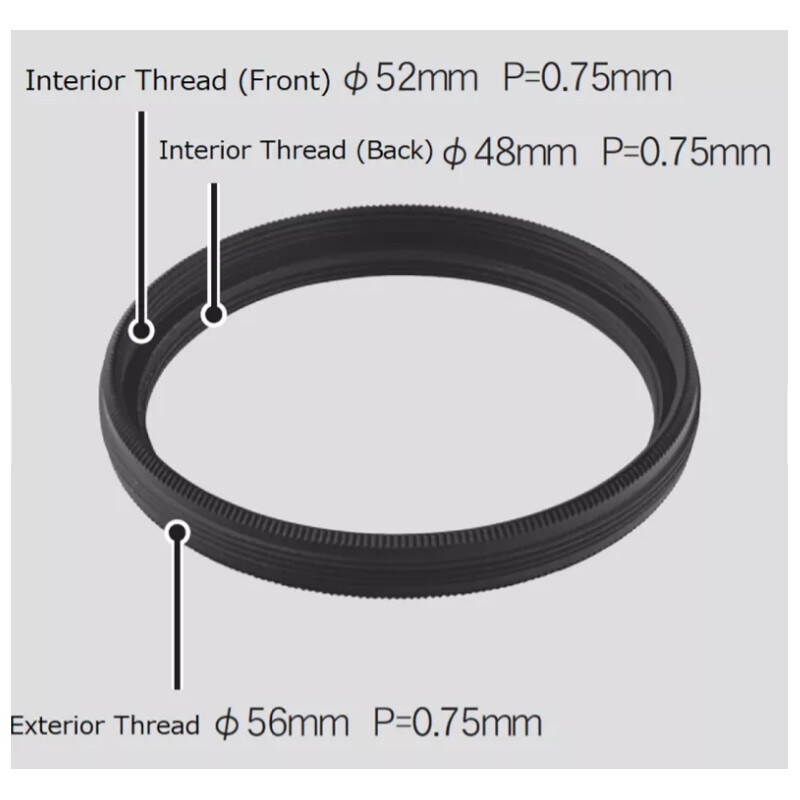 Vixen Adaptor de filtru M56 pentru filet de filtru M48 mm și M52 mm