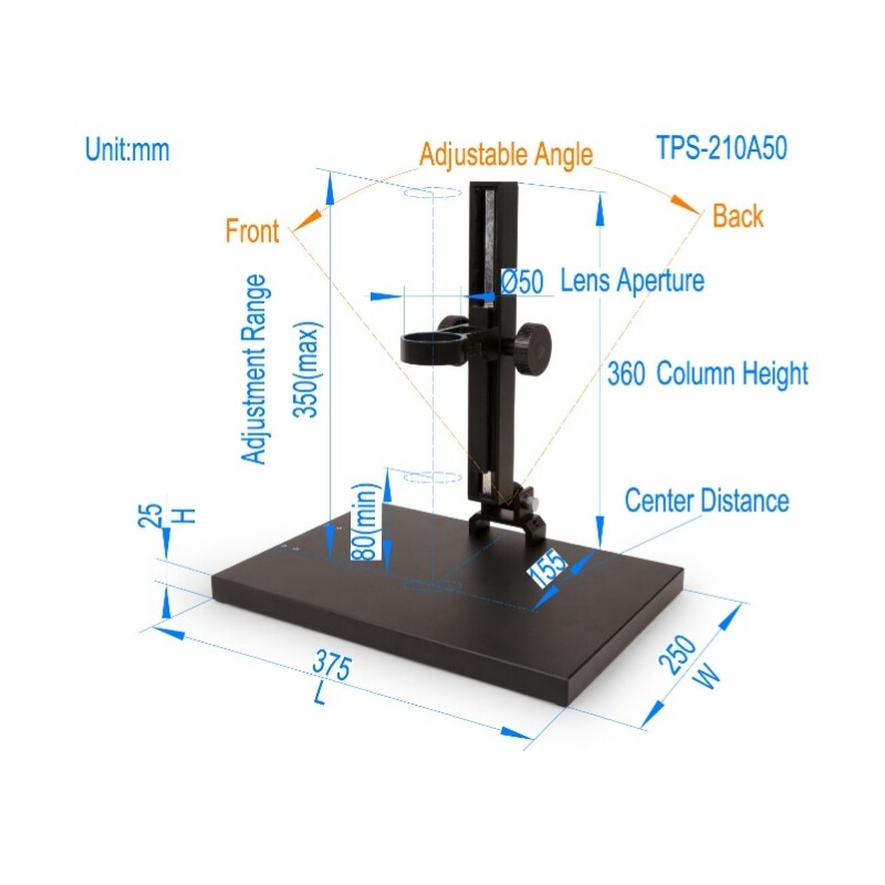 ToupTek Microscop Set de lentile zoom TZM0880D, zoom 0,8-8x, 1x montură c-mount, incl. inel de polarizare
