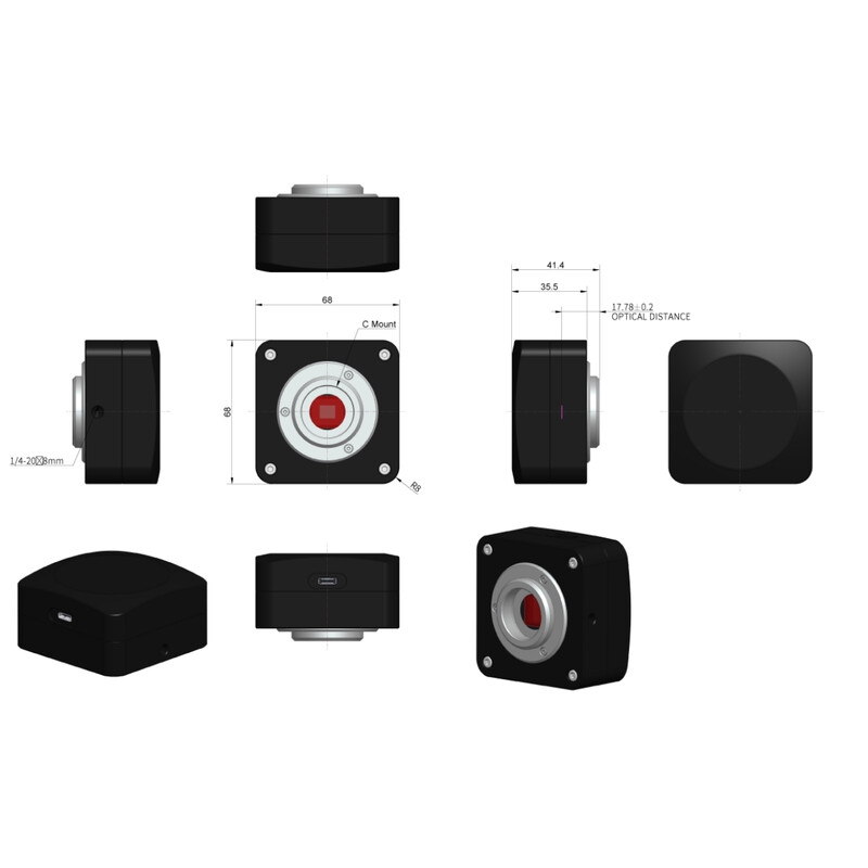 ToupTek Camera ToupCam E10ISPM 21000KPA, color, CMOS, 4/3", 3,3 µm, 25-240 fps, 21 MP, USB 3.2