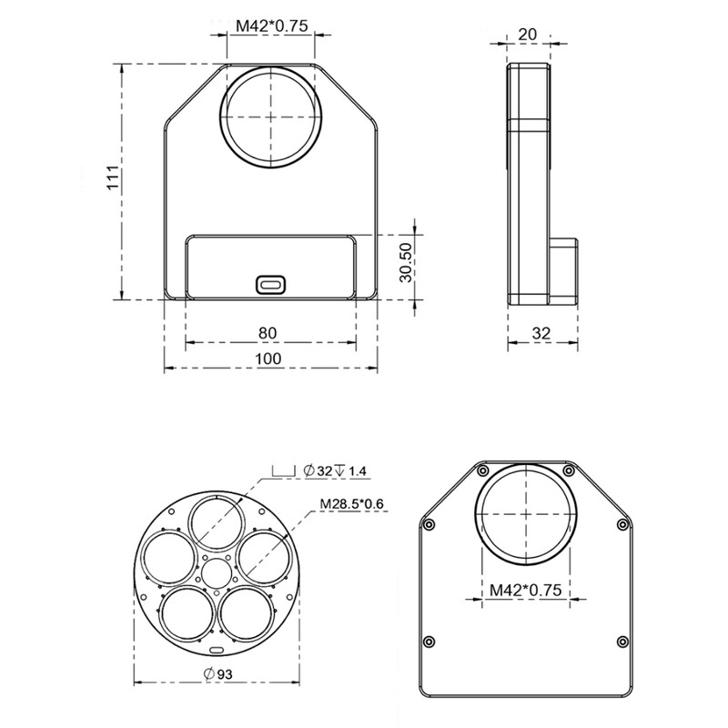 iOptron Roată de filtrare iEFW 5x 1,25"