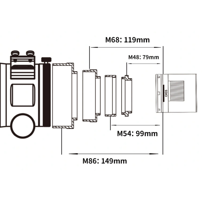 ZWO Refractor apochromat AP 107/749 FF107
