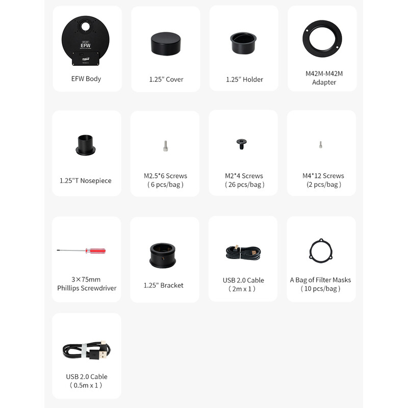 ZWO Roată de filtre EFW 8x 1,25"