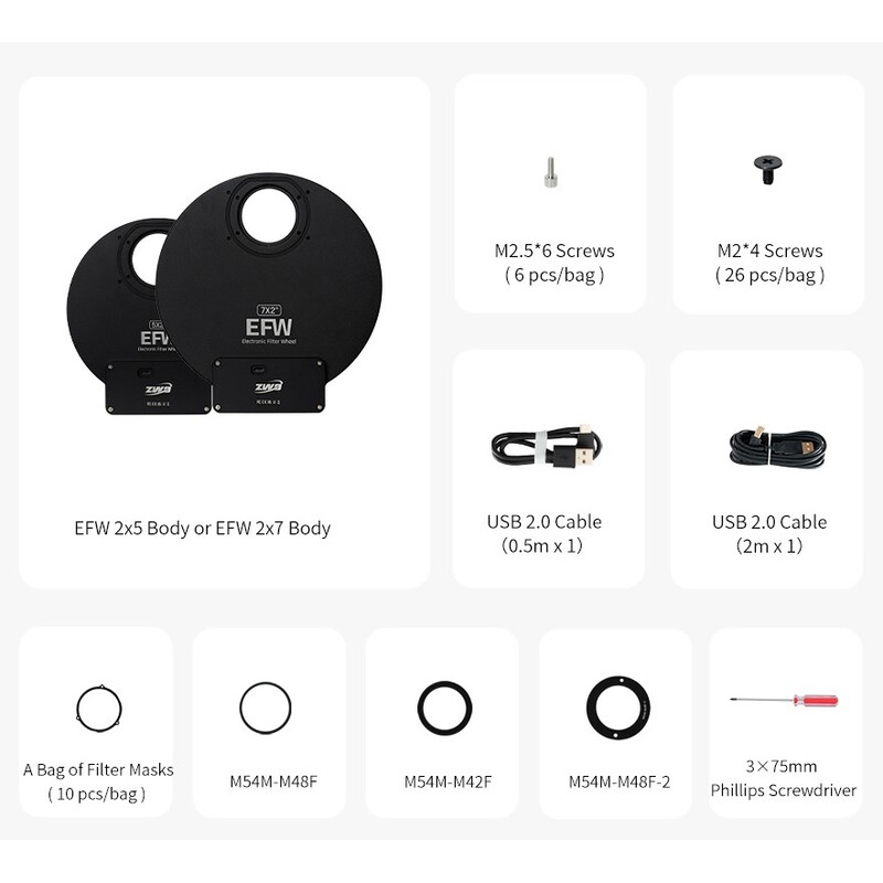 ZWO Roată de filtre EFW 5x 2"