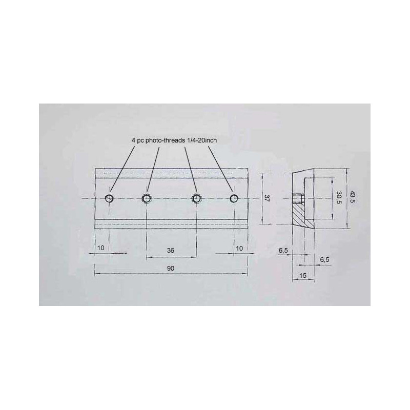 APM Placa de prindere coada de randunica 90mm cu protectie de inox