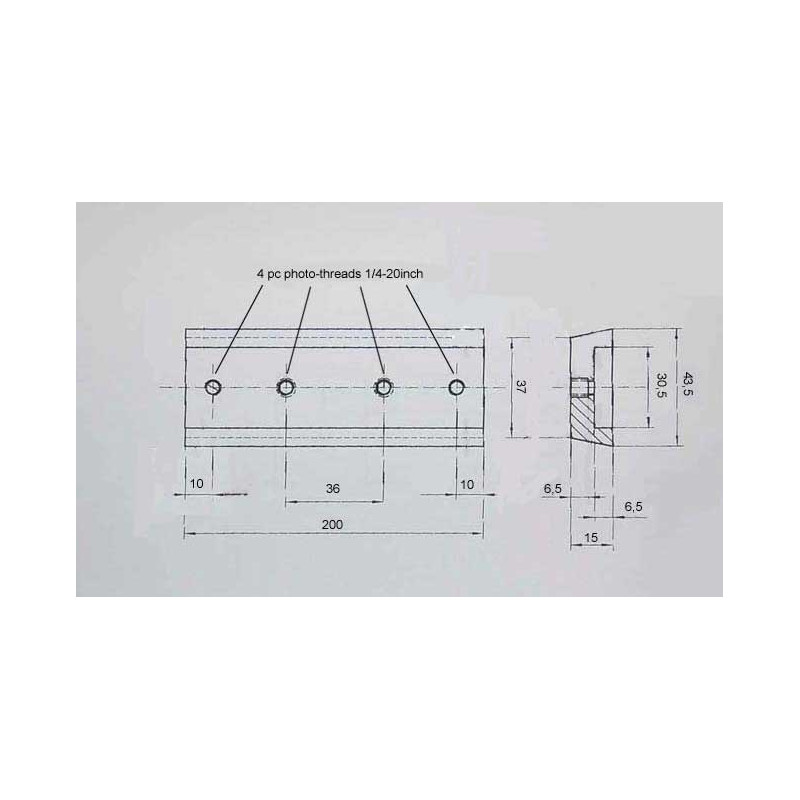 APM Placa de prindere coada de randunica 200mm cu protectie de inox