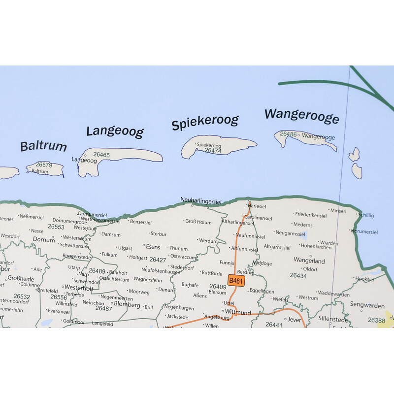 GeoMetro Harta regionala Coduri poștale din Saxonia Inferioară (100 x 110 cm)
