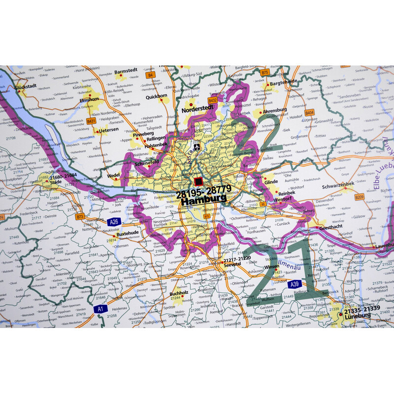 GeoMetro Harta regionala Coduri poștale din Saxonia Inferioară (100 x 123 cm)