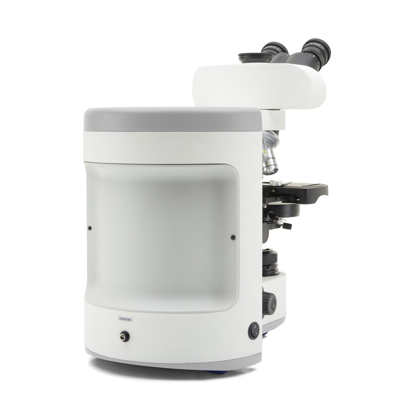 Optika Microscop B-810LD4, trino, HF, FL, infinity, plan, 40-1000x, LED, cub de filtre LED albastru și verde