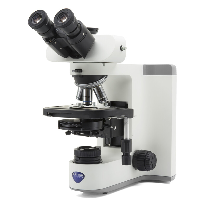 Optika Microscop B-810LD4, trino, HF, FL, infinity, plan, 40-1000x, LED, cub de filtre LED albastru și verde