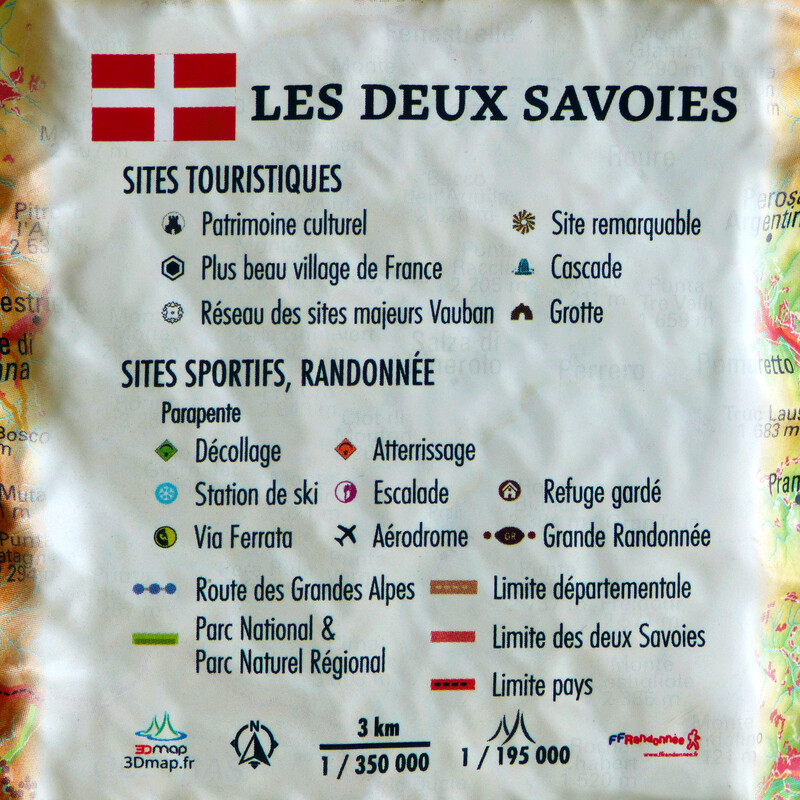 3Dmap Harta regionala Les deux Savoies (61 x 41 cm)