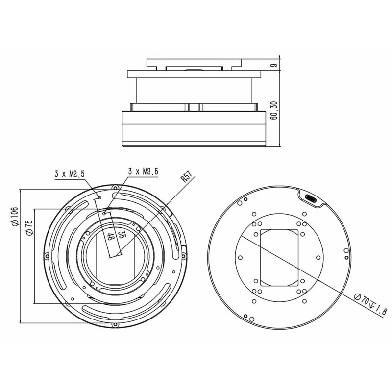 Wanderer Astro Roată de filtre Cube pentru Celestron RASA 1100 și 3600