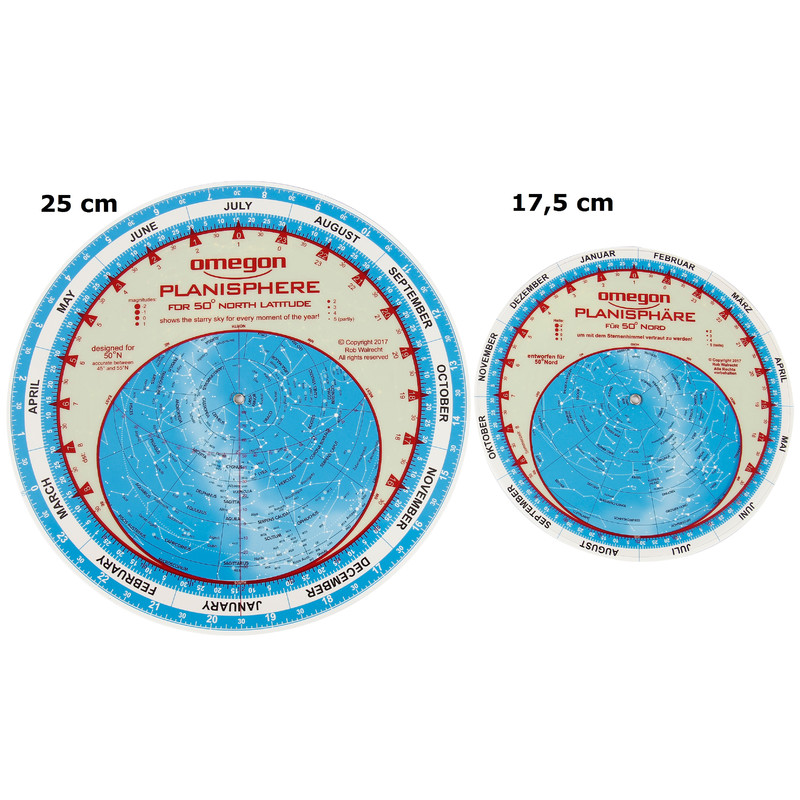 Omegon Harta cerului Planisferă 25cm / 52°